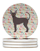 Abyssinian Sand Terrier Merry Christmas Large Sandstone Coasters Pack of 4
