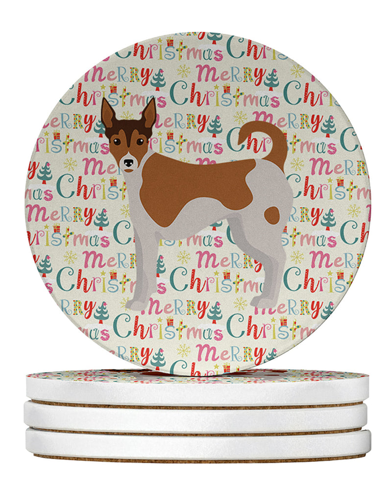 Tenterfield Terrier Merry Christmas Large Sandstone Coasters Pack of 4