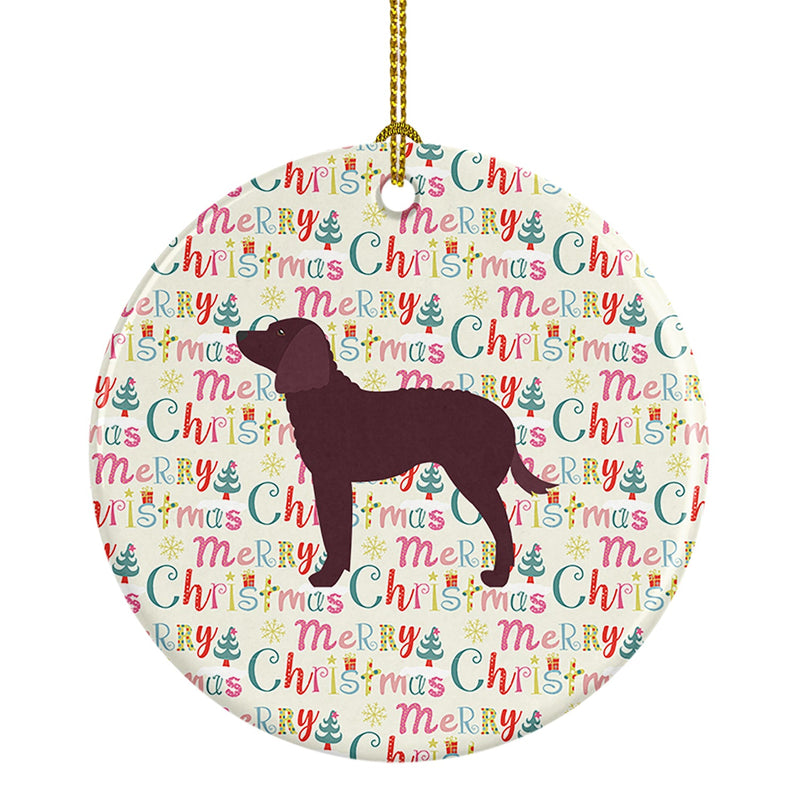 American Water Spaniel Merry Christmas Ceramic Ornament