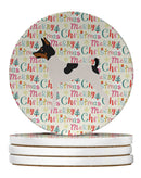 American Toy Fox Terrier Merry Christmas Large Sandstone Coasters Pack of 4