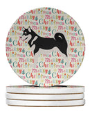 Alaskan Malamute Merry Christmas Large Sandstone Coasters Pack of 4