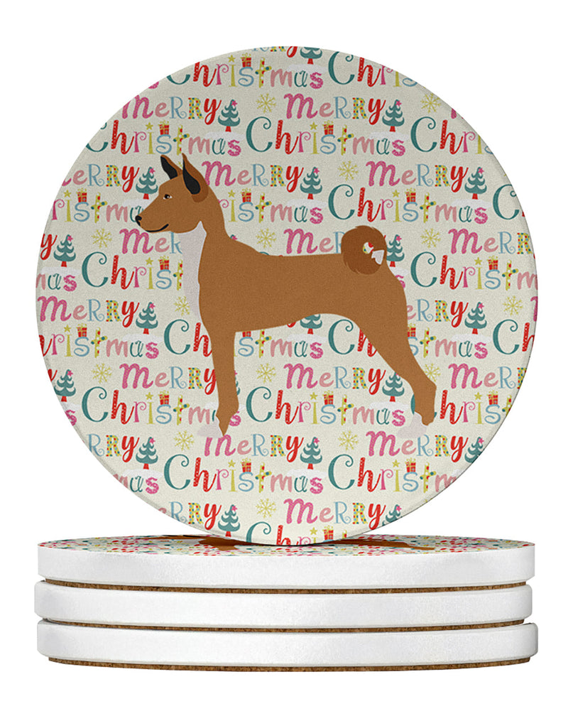 Telomian Merry Christmas Large Sandstone Coasters Pack of 4