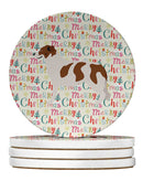 Aidi Atlas Mountain Dog Merry Christmas Large Sandstone Coasters Pack of 4