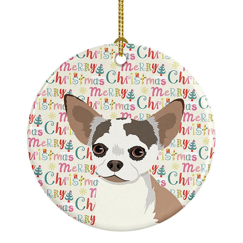 Chihuahua Merle Christmas Ceramic Ornament