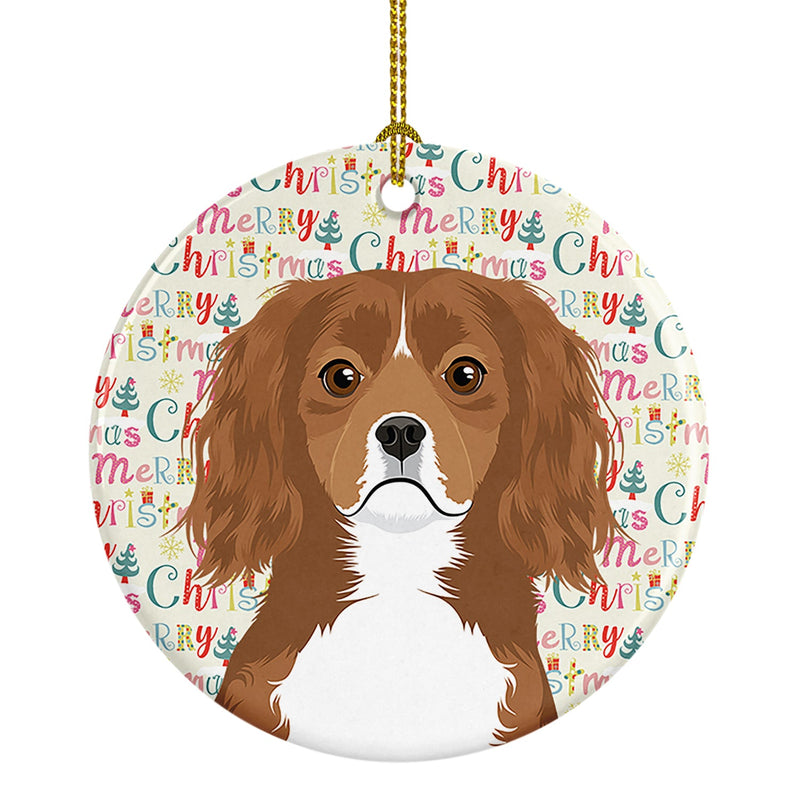 Cavalier King Charles Spaniel Ruby Christmas Ceramic Ornament