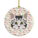 American Bobtail Cat Christmas Ceramic Ornament