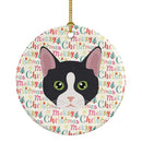 American Polydactyl Cat Christmas Ceramic Ornament