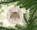 American Wirehair Cat Christmas Ceramic Ornament
