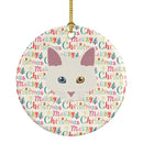 Aphrodite Giant Cat Christmas Ceramic Ornament