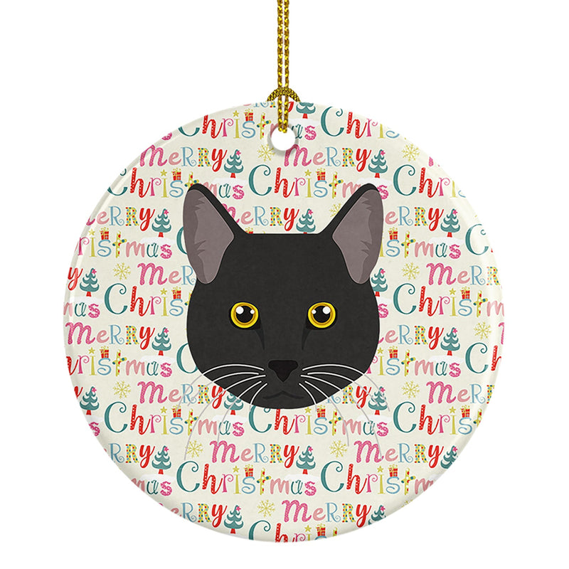 Bombay Cat Christmas Ceramic Ornament