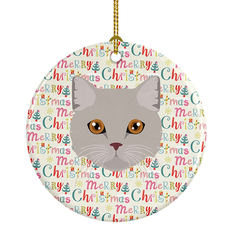 Brazilian Semi Longhair Cat Christmas Ceramic Ornament