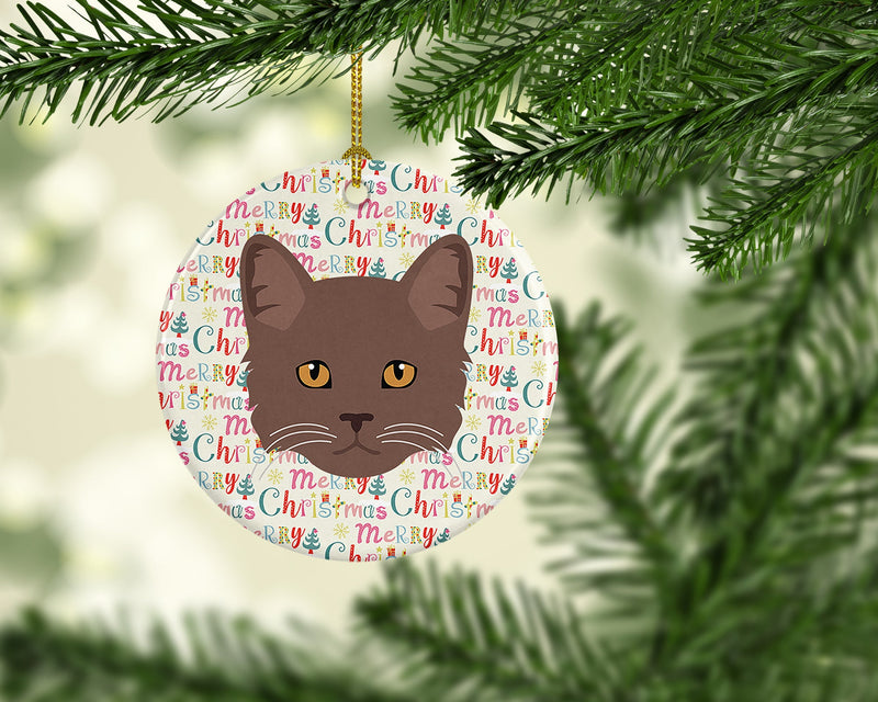 York Chocolate Cat Christmas Ceramic Ornament