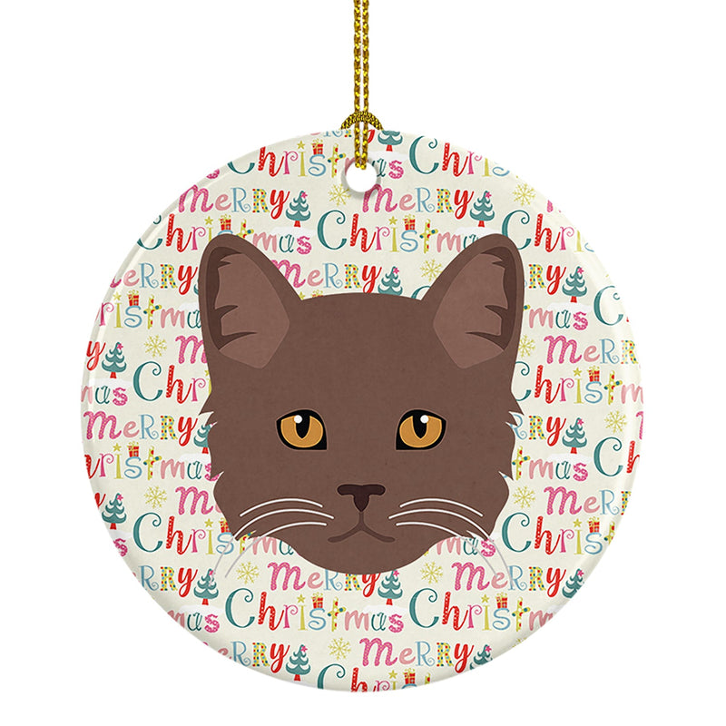 York Chocolate Cat Christmas Ceramic Ornament