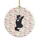 American Polydactyl Cat Christmas Ceramic Ornament