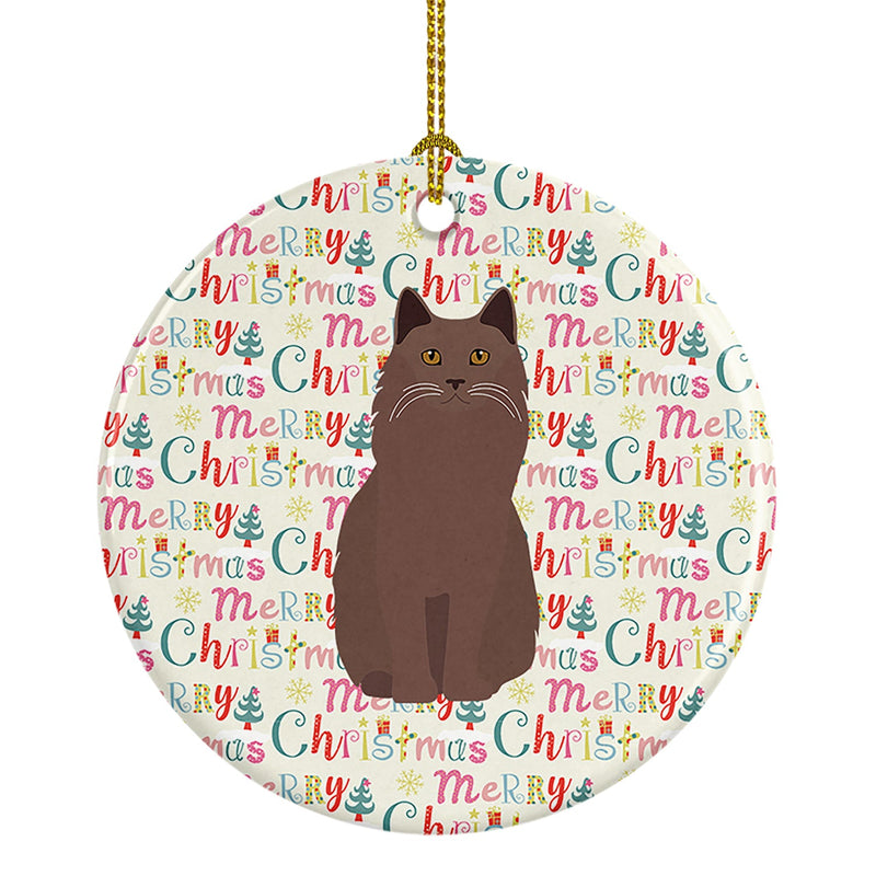 York Chocolate Cat Christmas Ceramic Ornament