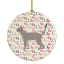 Blue Abyssinian Cat Christmas Ceramic Ornament