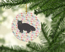 Black Persian Traditional Cat Christmas Ceramic Ornament