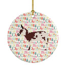American Spotted Donkey Christmas Ceramic Ornament