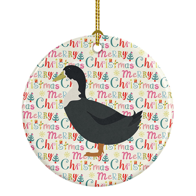 Blue Swedish Duck Christmas Ceramic Ornament