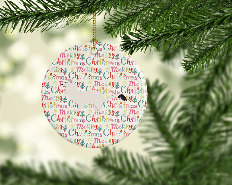 Stoat Short-tailed Weasel Christmas Ceramic Ornament