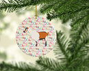 Alpine Goat Christmas Ceramic Ornament
