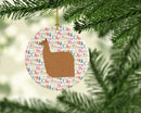 Alpaca Suri Christmas Ceramic Ornament