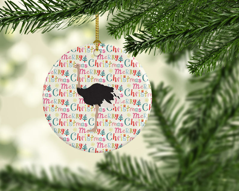 Common Ostrich Christmas Ceramic Ornament