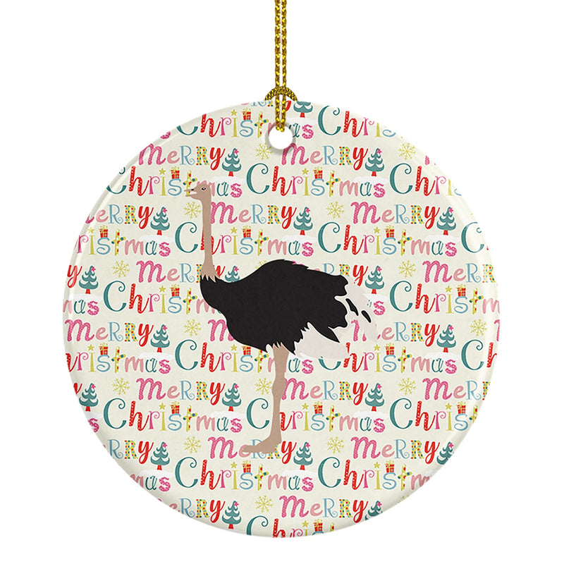 Common Ostrich Christmas Ceramic Ornament