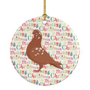 African Owl Pigeon Christmas Ceramic Ornament