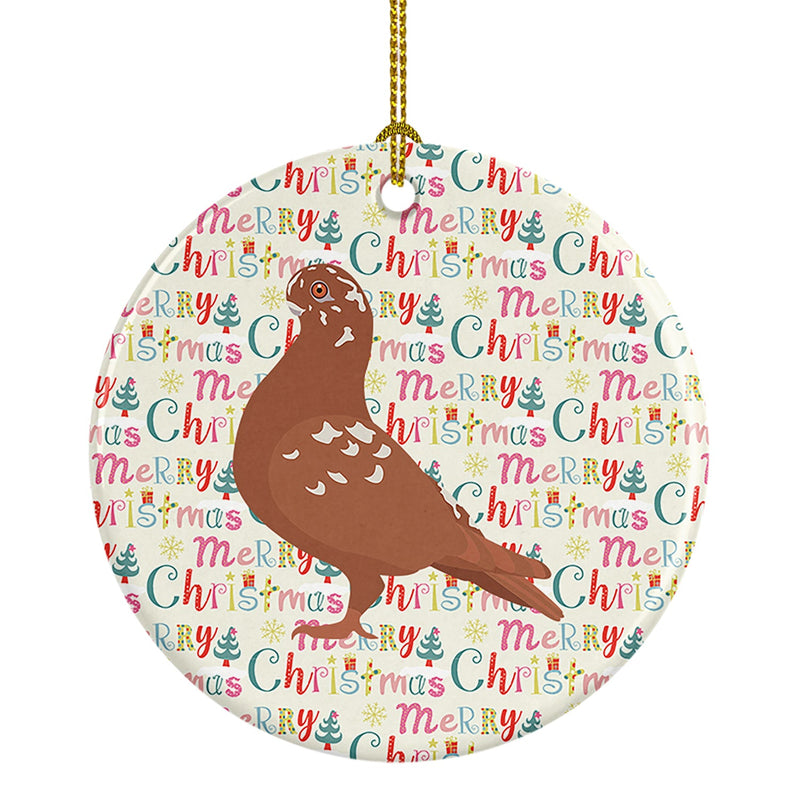 African Owl Pigeon Christmas Ceramic Ornament