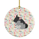 Black Velvet Chinchilla Christmas Ceramic Ornament