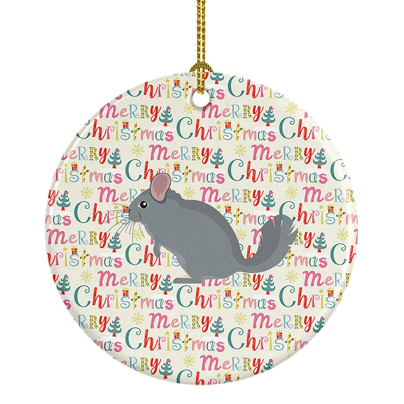 Foggy Chinchilla Christmas Ceramic Ornament