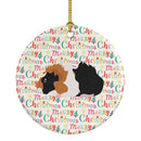Abyssinian Guinea Pig Christmas Ceramic Ornament