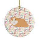 American Guinea Pig Christmas Ceramic Ornament