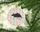 Black Rat Christmas Ceramic Ornament