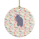 Blue Rat Christmas Ceramic Ornament