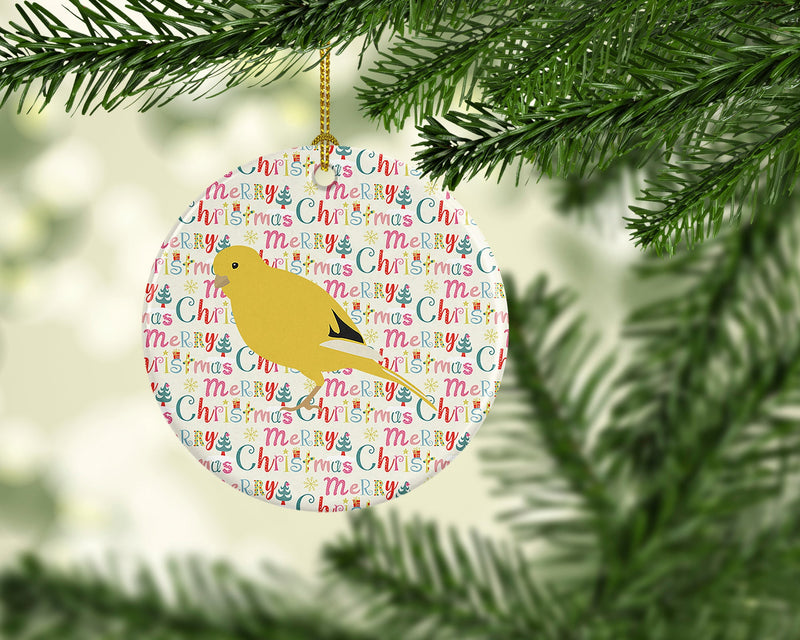 Border Canary Christmas Ceramic Ornament