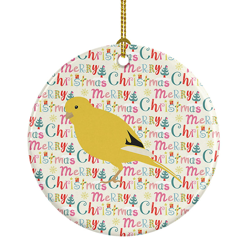 Border Canary Christmas Ceramic Ornament