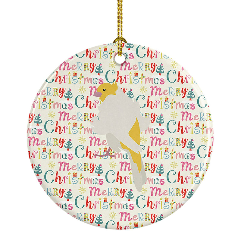 Parisian Trumpeter Canary Christmas Ceramic Ornament