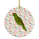 Amazon Parrot Christmas Ceramic Ornament