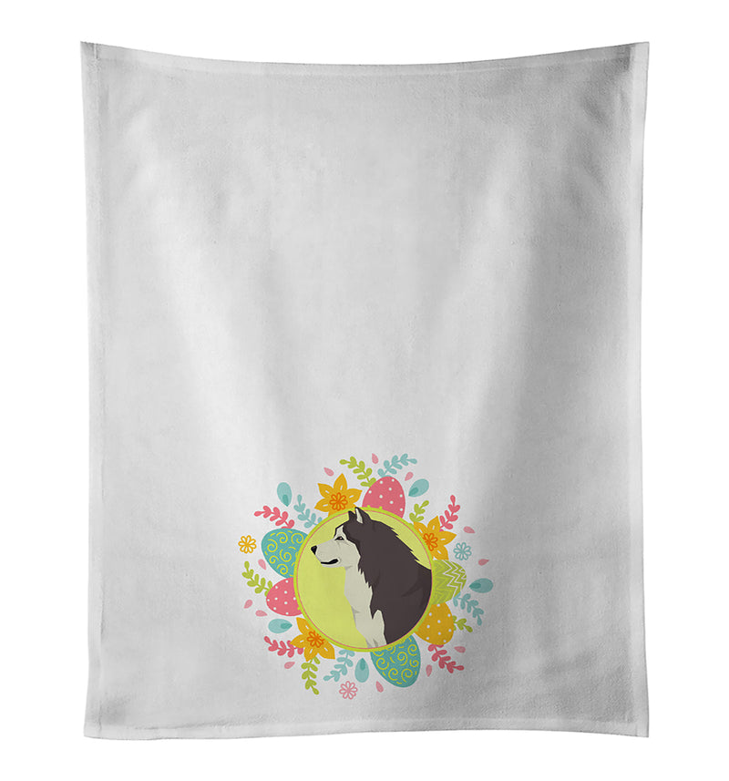 Alaskan Malamute Easter White Kitchen Towel Set of 2