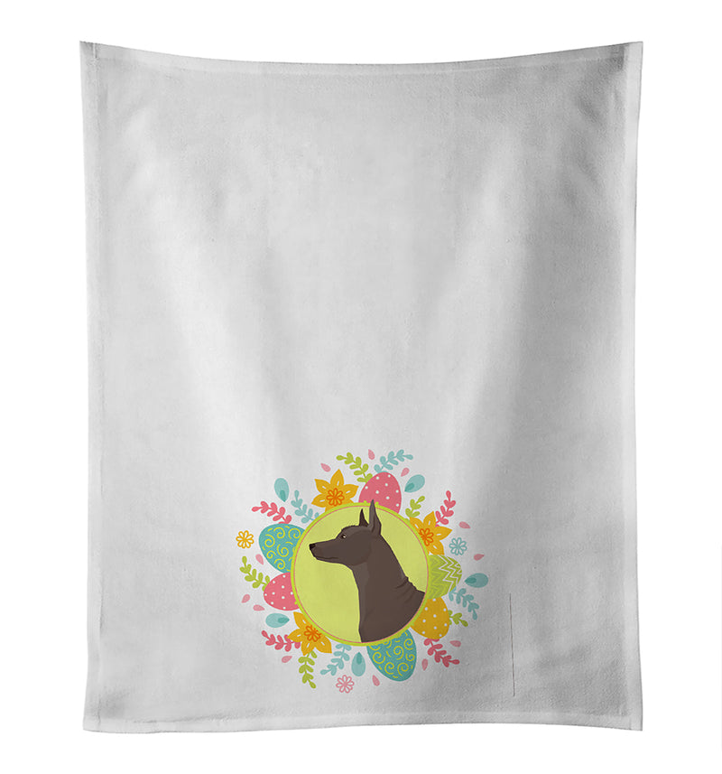 Mexican Hairless Dog Xolo Easter White Kitchen Towel Set of 2