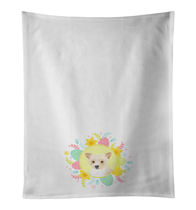 Yorkie Parti Easter White Kitchen Towel Set of 2