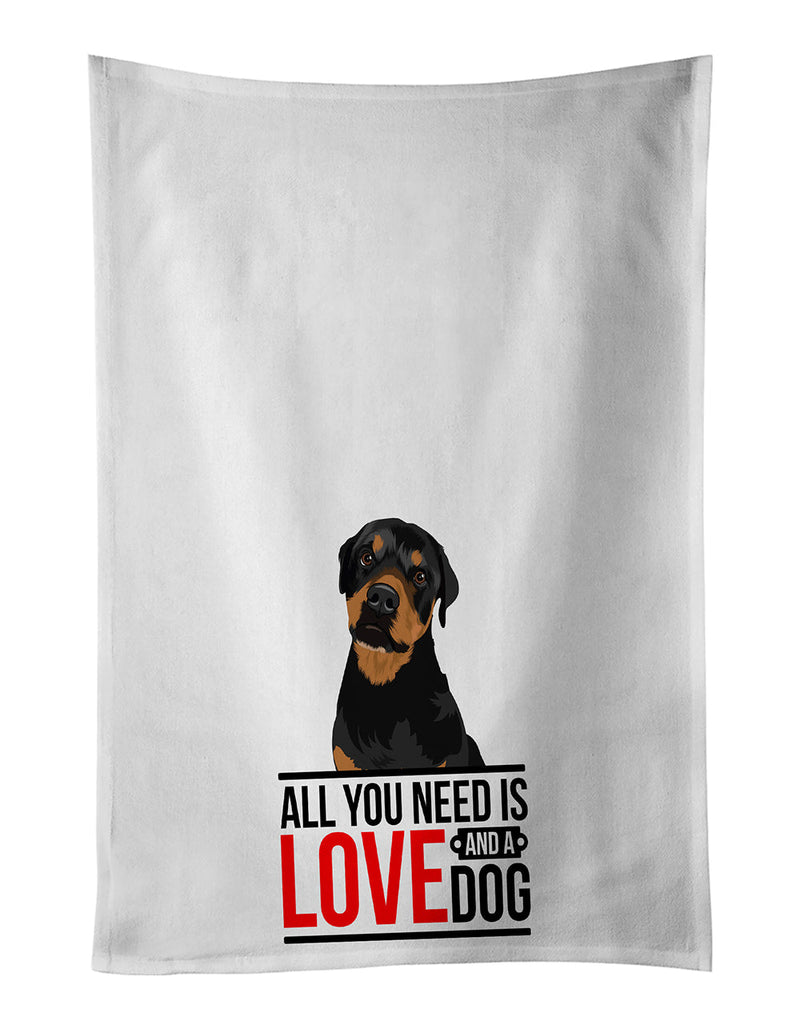 Rottweiler Black and Rust  White Kitchen Towel Set of 2