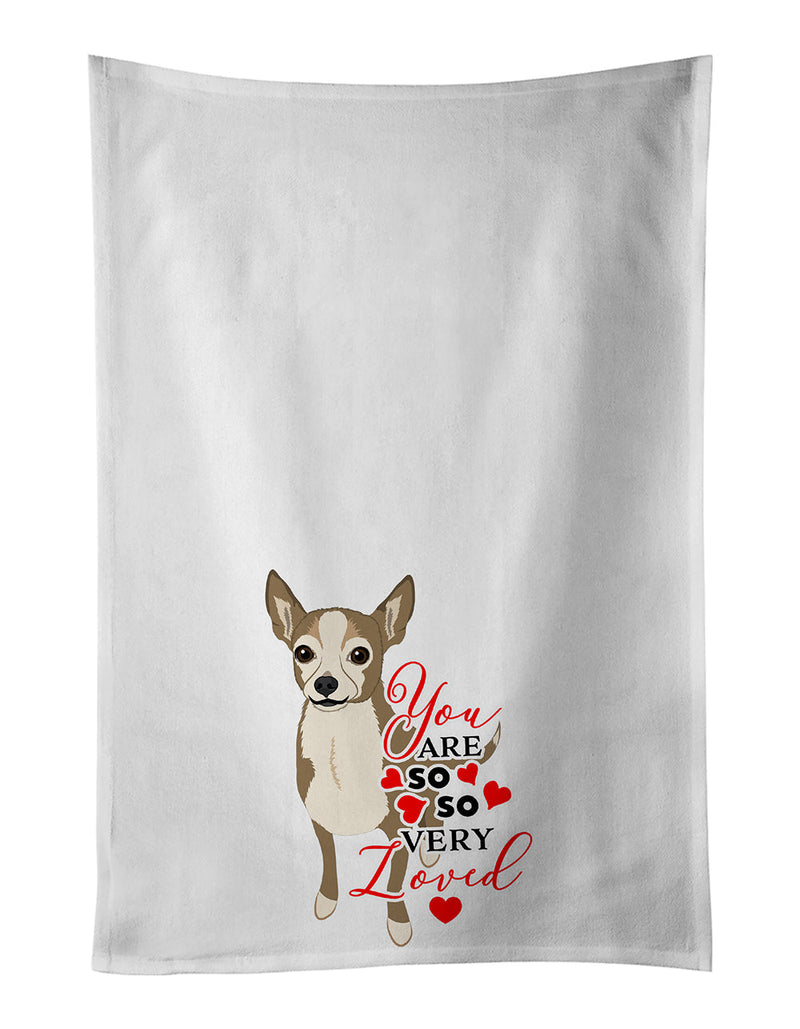 Chihuahua Silver and Tan so Loved White Kitchen Towel Set of 2