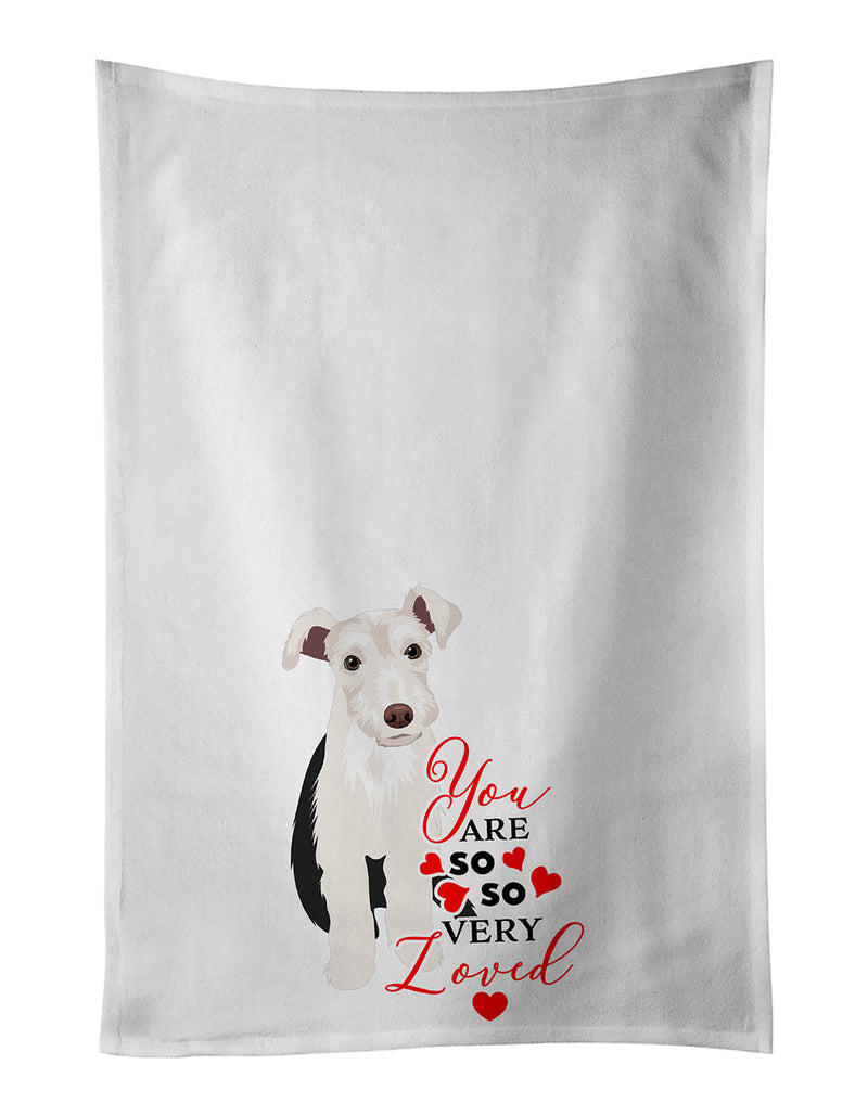 Schnauzer Parti so Loved White Kitchen Towel Set of 2