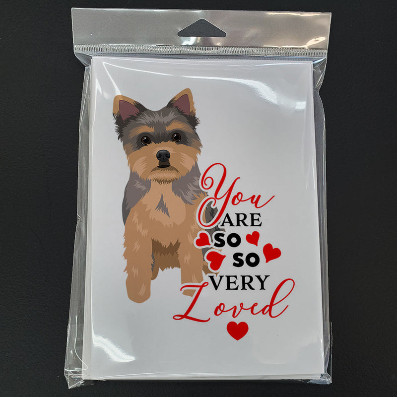 Yorkie Chocolate Puppy so Loved Greeting Cards and Envelopes Pack of 8