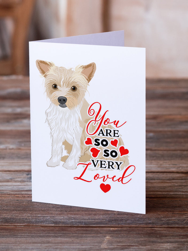 Yorkie Parti so Loved Greeting Cards and Envelopes Pack of 8