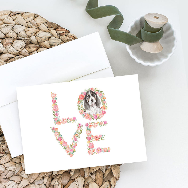 Basset Hound LOVE Greeting Cards and Envelopes Pack of 8