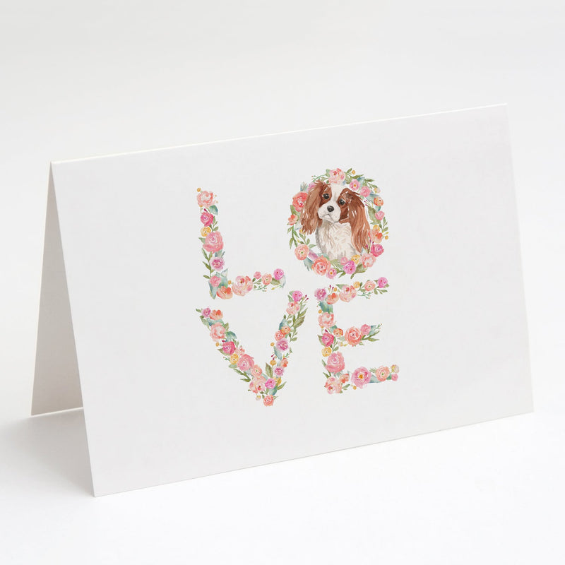 Blenhiem Cavalier Spaniel Love Greeting Cards and Envelopes Pack of 8